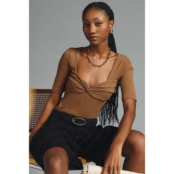NWT Citizens of Humanity XL Parie Twist Top In Malt Ball  9290-3004 NWT - Picture 1 of 8